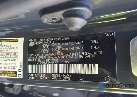 2024 Toyota 4Runner Sr5 Premium z USA, uszkodzony, nr VIN JTENU5JR6R6293011